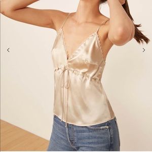 Reformation Poppy Top in Ivory